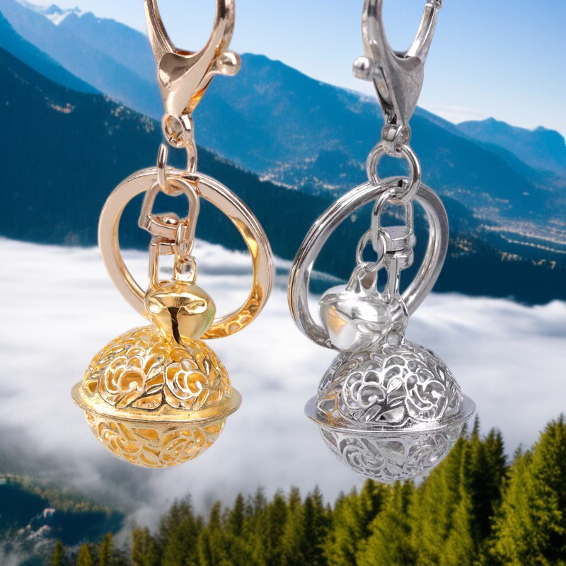 金屬鑰匙圈鏤空鈴鐺掛件