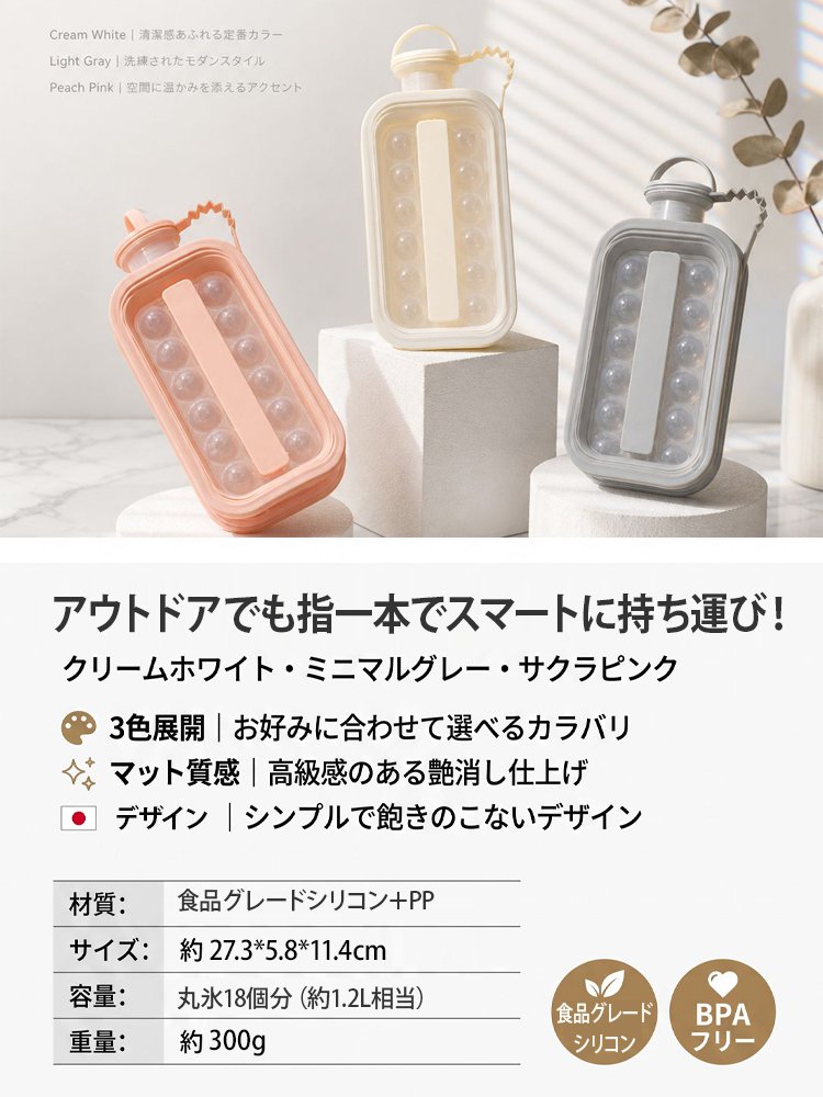 【いつでも簡単に氷作り】2WAY折りたたみ式氷作りボトル