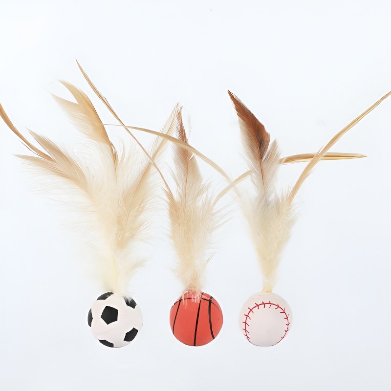 Bouncing Feather Ball Toy
