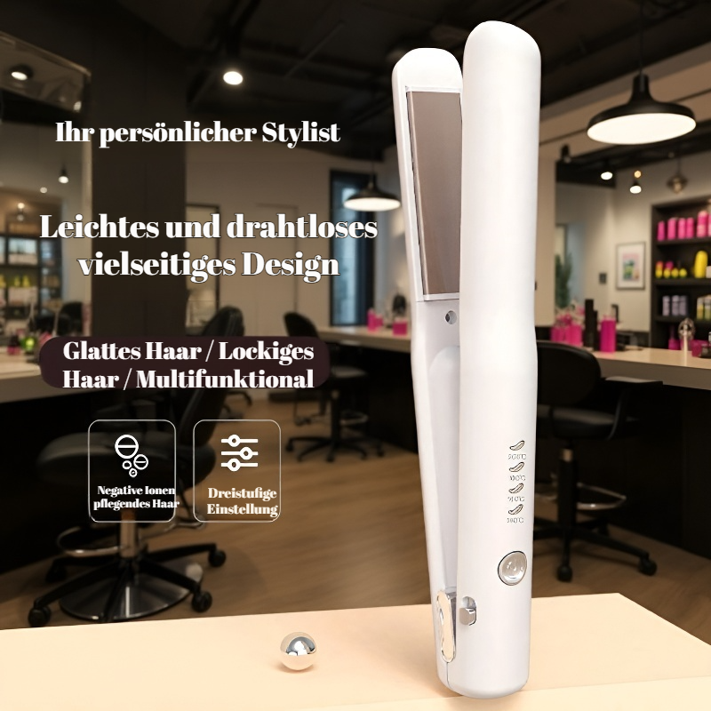 Tragbarer USB Mini kabelloser wiederaufladbarer Haarglätter und Lockenstab