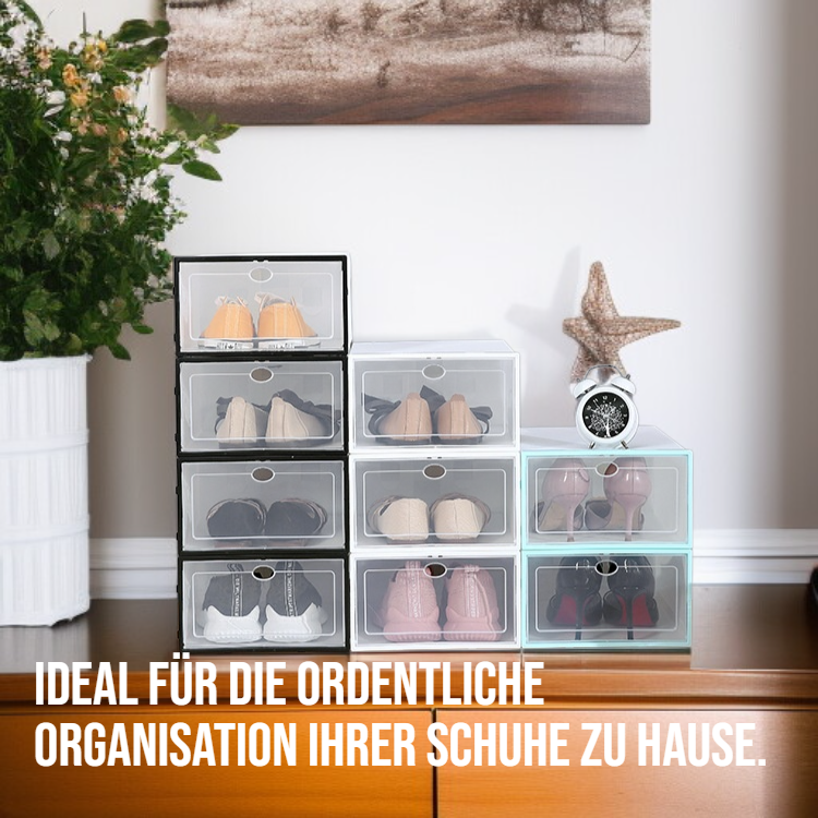 Schuhaufbewahrungsbox aus Kunststoff, mit Deckel und Schubladendesign, für Zuhause