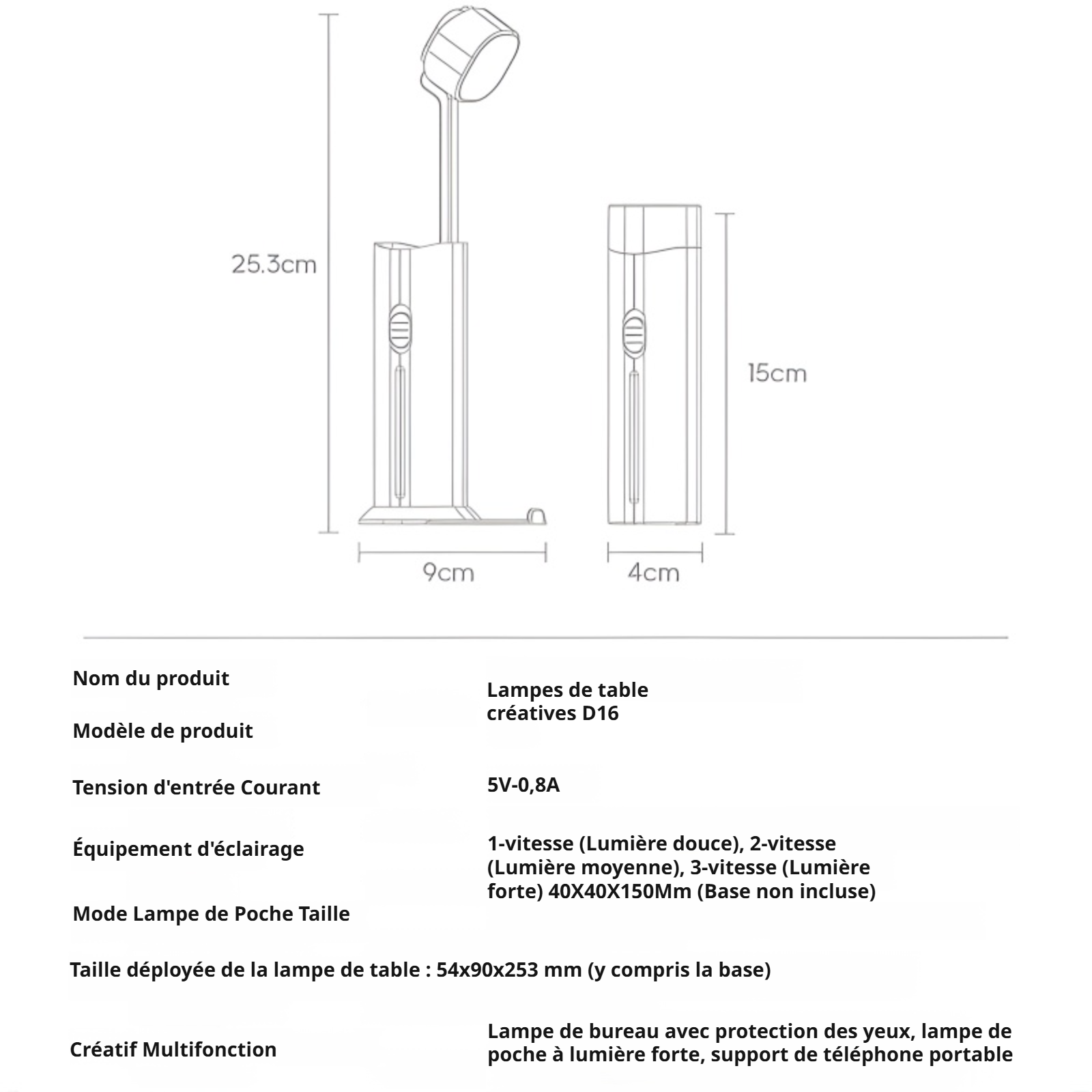 Lampe de bureau créative pour protéger les yeux