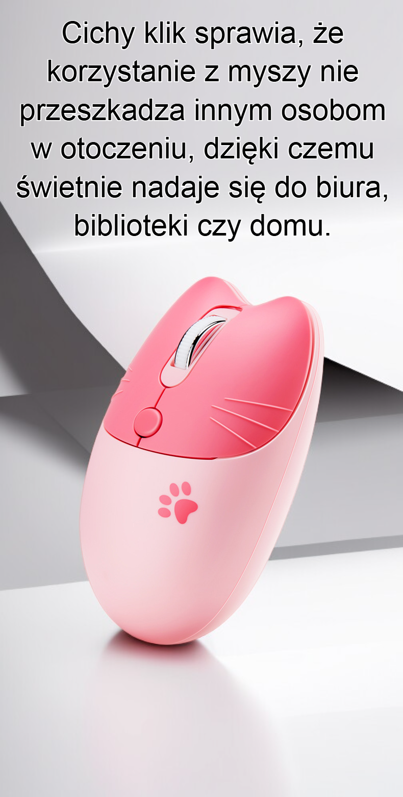 Przenośna cicha mysz bezprzewodowa na biurku