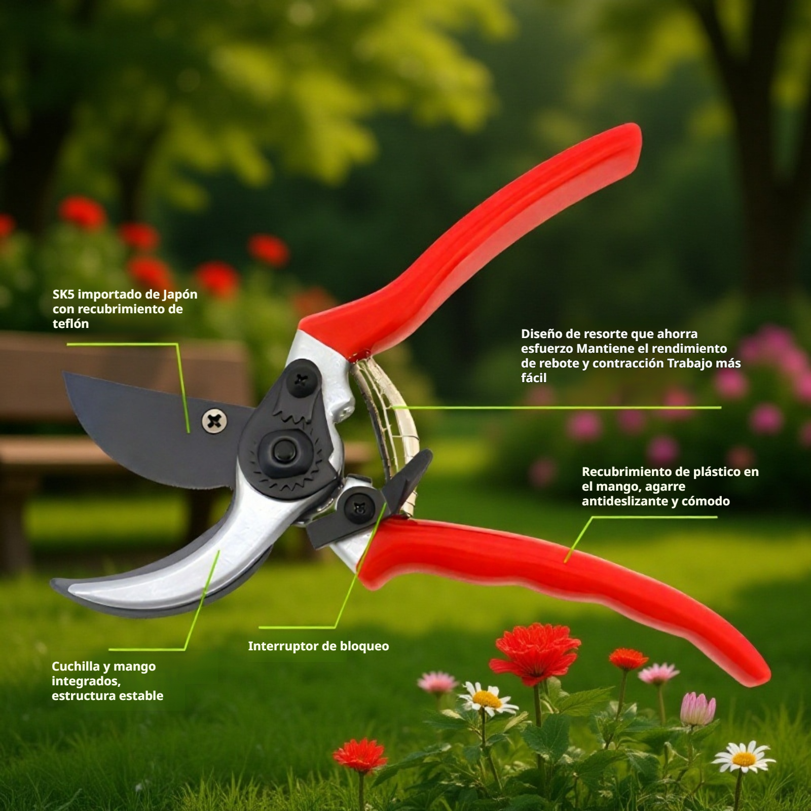 Herramienta de jardinería de alta calidad con cuchilla SK5