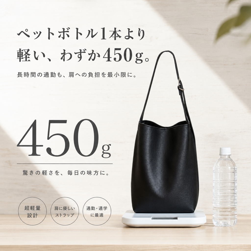 個性的ゆったり風レディーストートバッグ