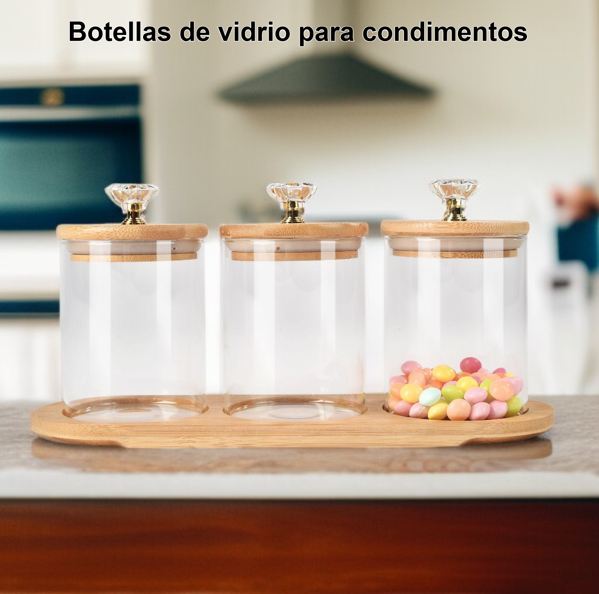 botellas de vidrio para condimentos