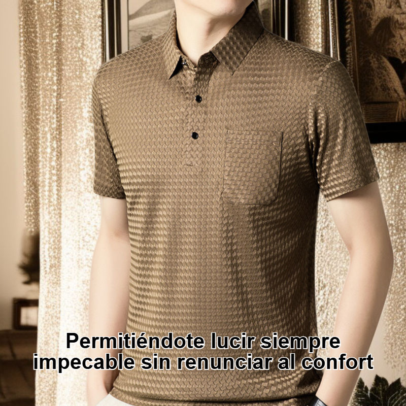 Camisa elástica informal y elegante para hombre para caminar.