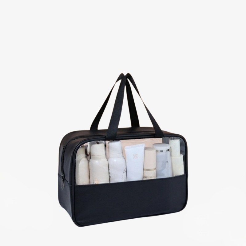 透明大容量ウォッシュバッグ 防水携帯用ハンドヘルド化粧品バッグ 旅行用大容量収納バッグ