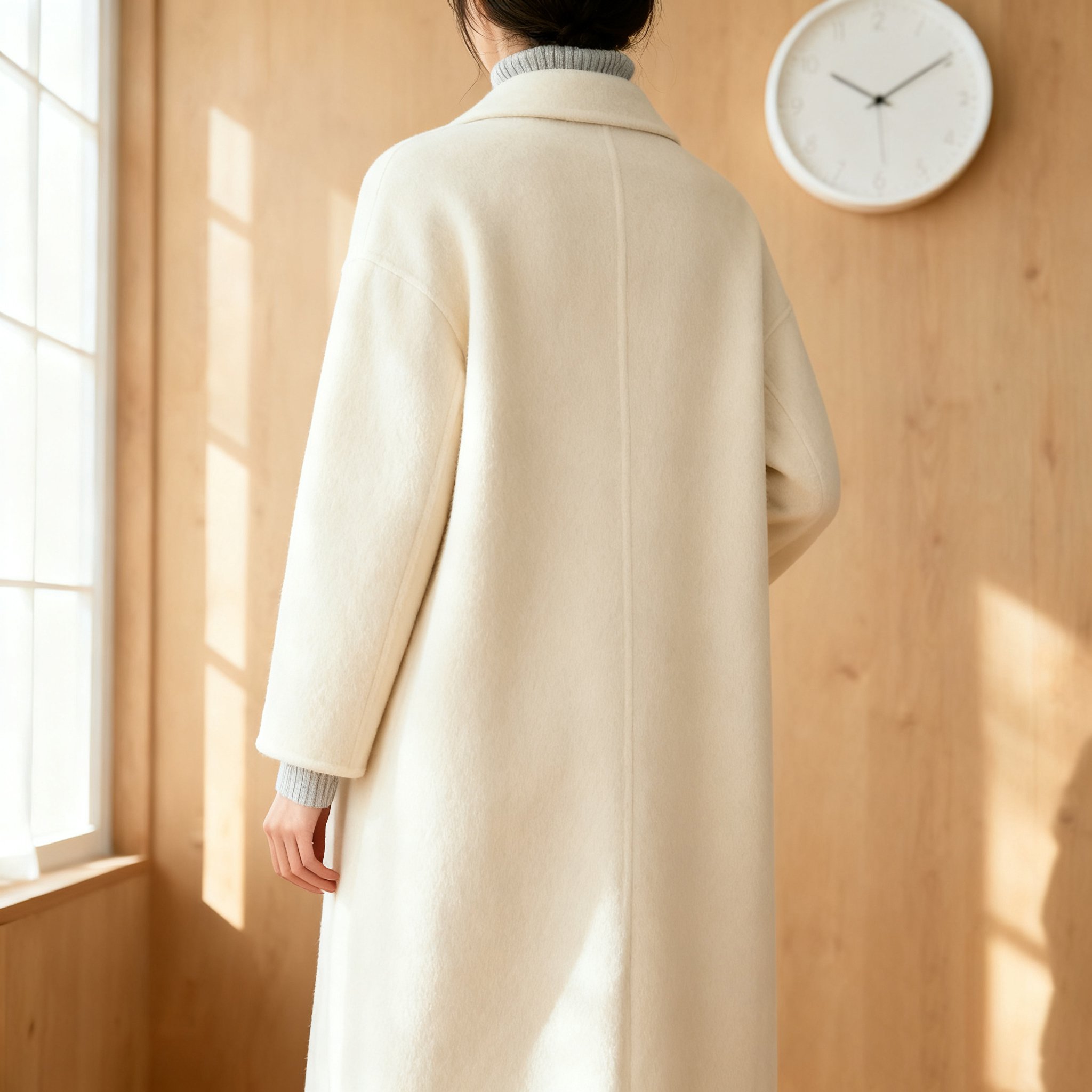 ミディアム丈のスーツスタイルコート