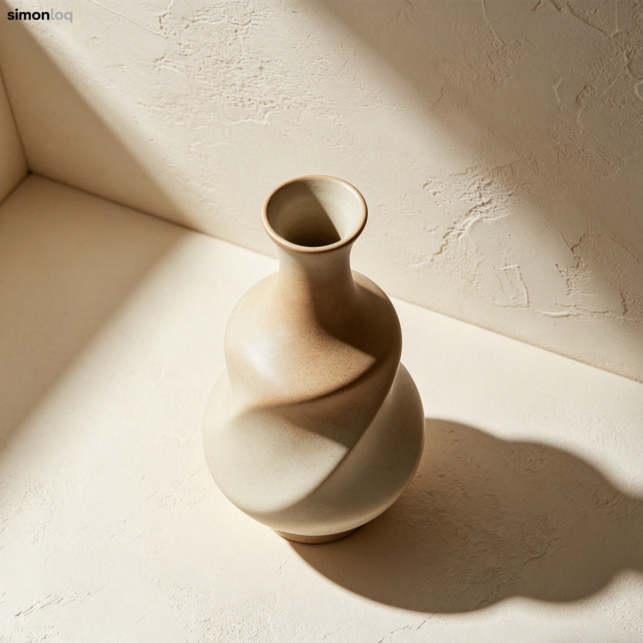 シンプルデザインの陶器花瓶