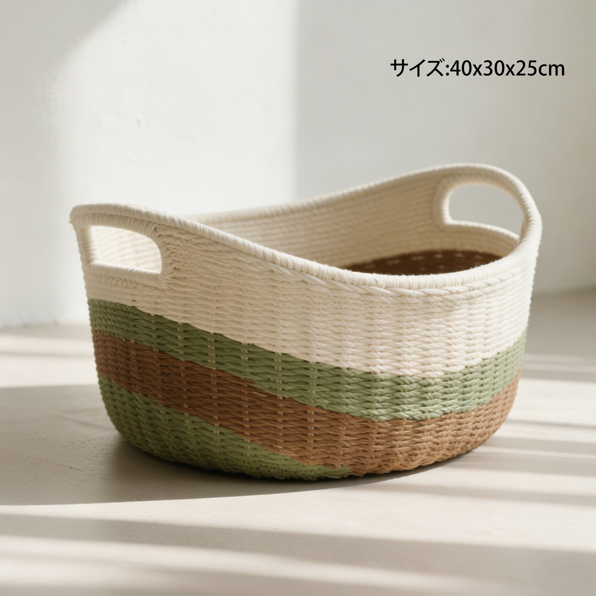 持ち手付きで持ち運びやすいバスケット