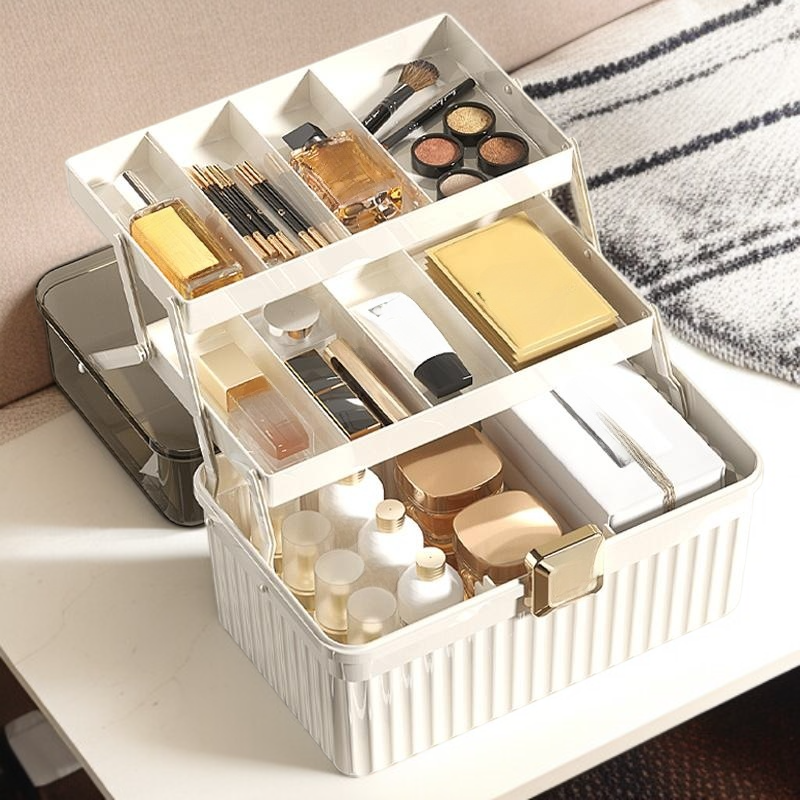 大型多段化粧品収納ボックス デスクトップ整理ラック