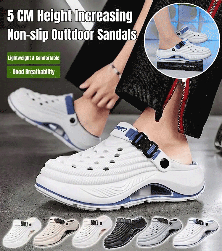 【Can increase height by 5 cm】Beach closed-toe non-slip outdoor sandals