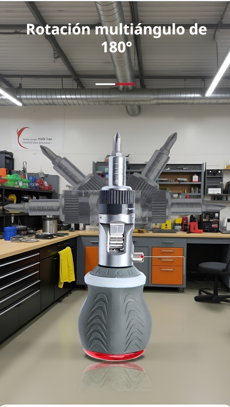 Destornillador universal con tornillos de varios tipos