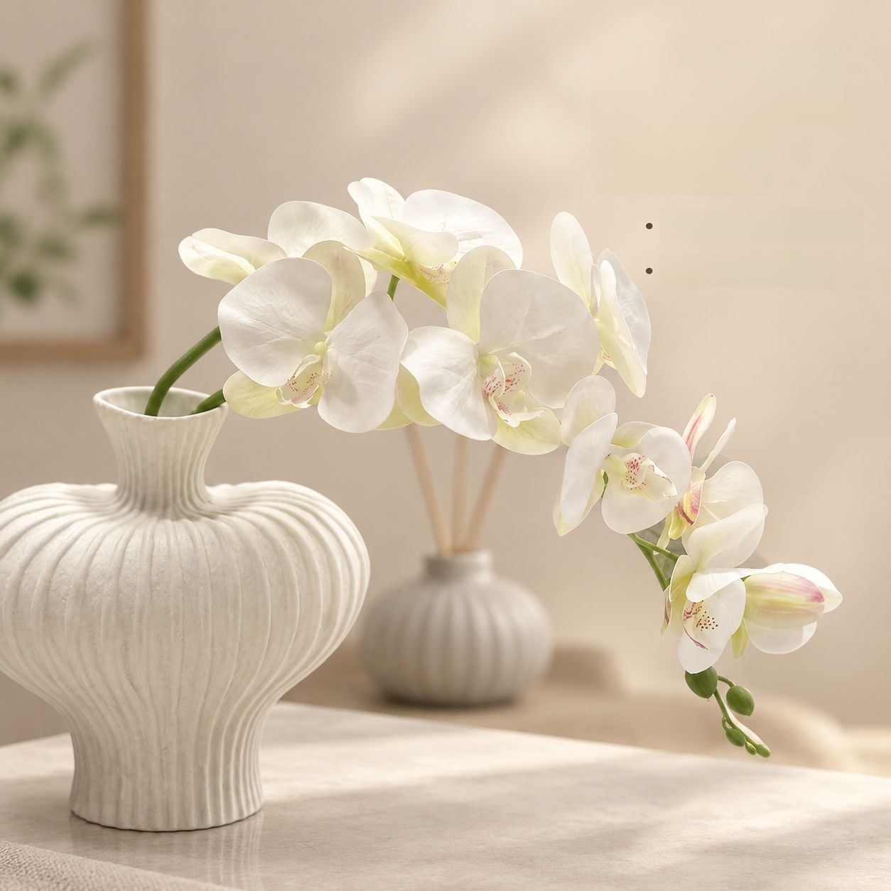 Decorative floral arrangement for desk and tabletop styling