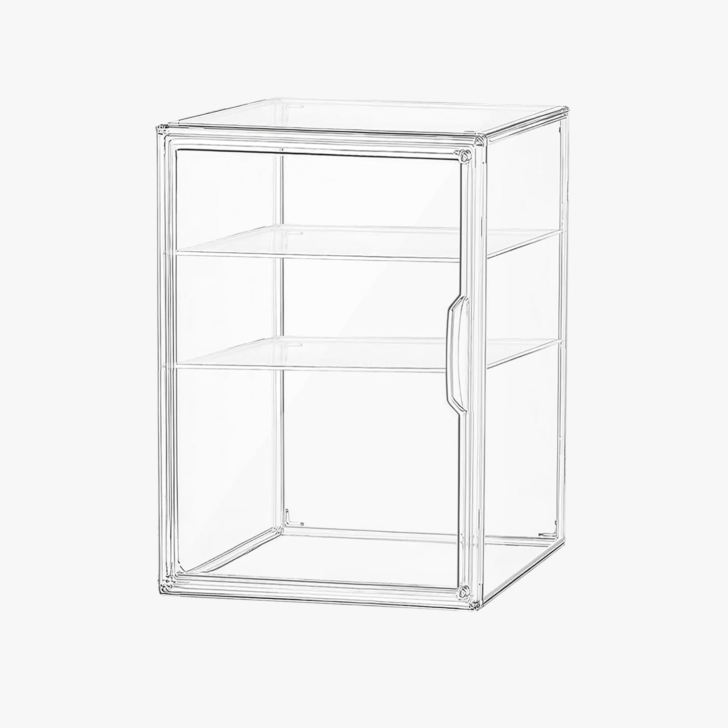 Boîte d'exposition en acrylique pour figurines, boîte transparente avec plaque centrale 2 pièces