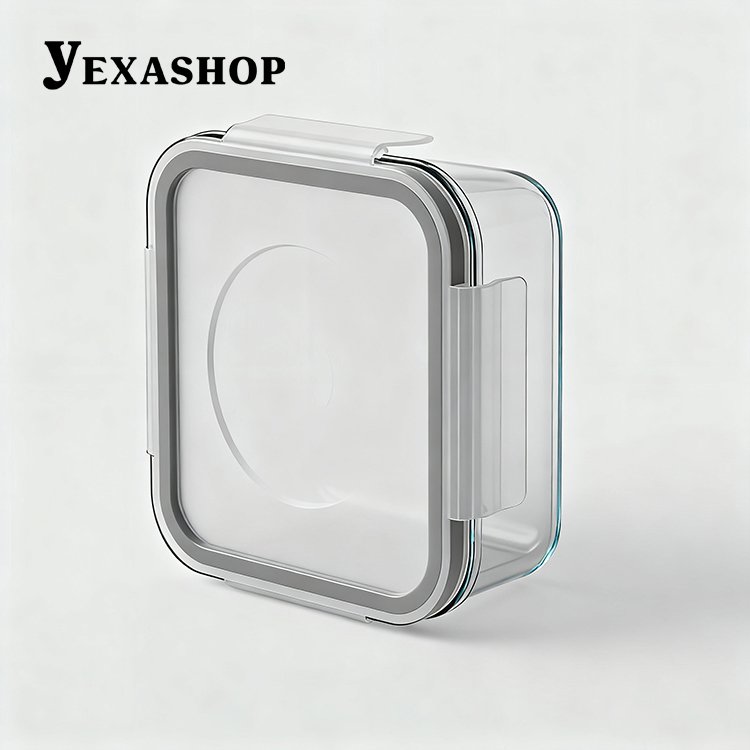 음식이 담긴 투명 식품 보관 용기