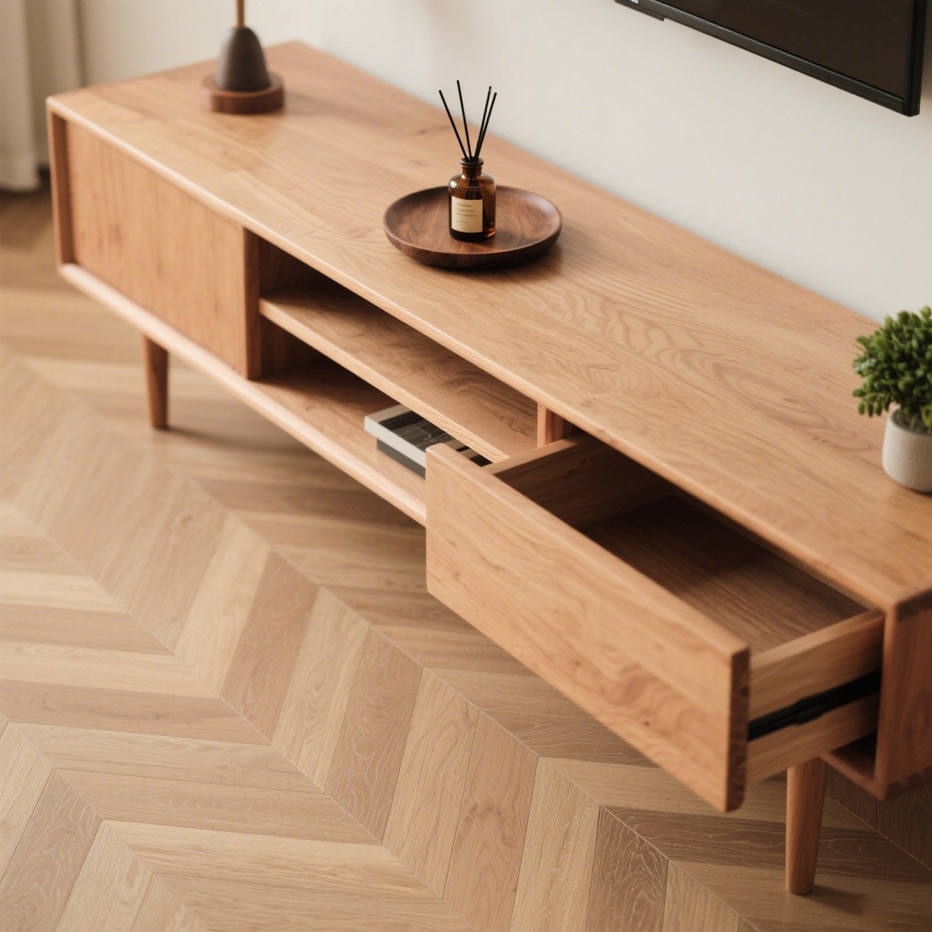 無垢材使用の高級テレビ台