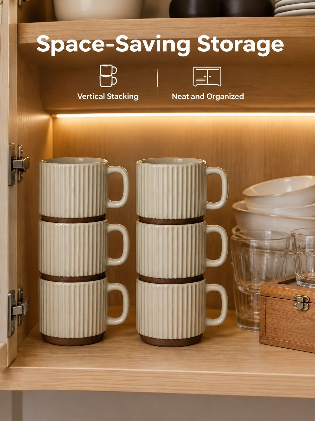 Creative beige mug for coffee and tea
