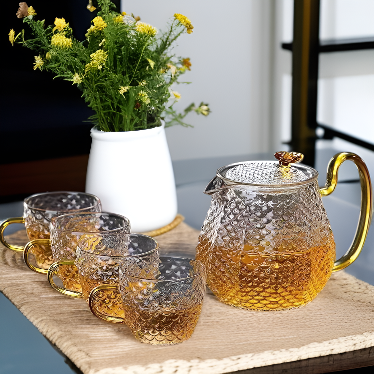 티포트 세트 - 고붕규산 내열 유리 티포트