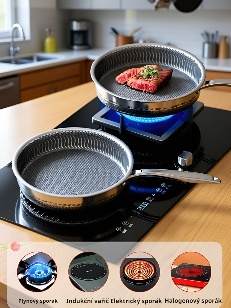 Nerezová pánev na smažení vajec a steaků