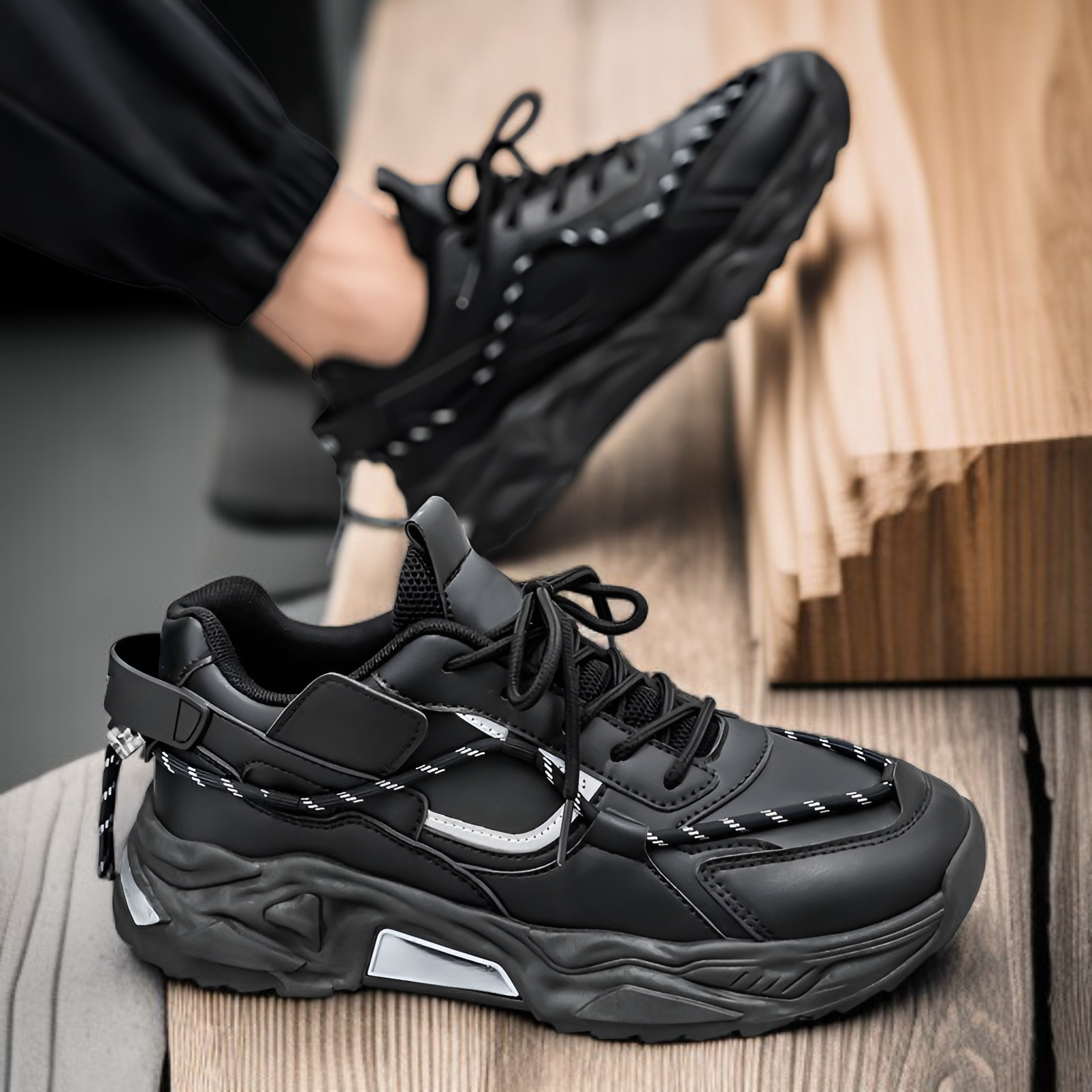 厚底增高運動鞋細節設計