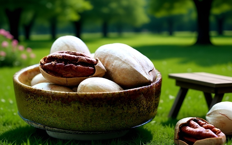 ピーカンナッツをサラダにトッピング