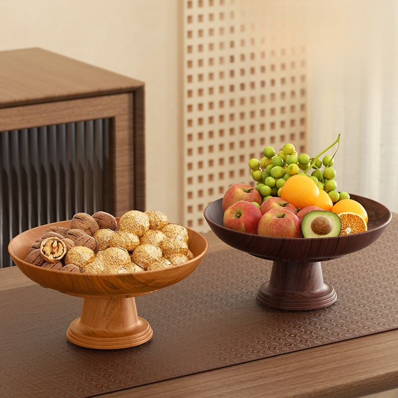 Vyvýšená mísa na ovoce s dřevěným vzorem