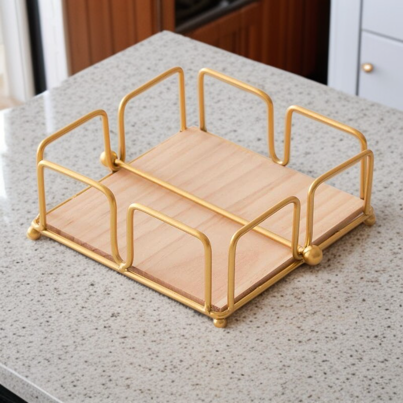 세련된 식탁용 철제 티슈 박스 사각형 홀더