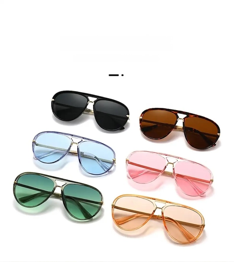 Fashionable oversized sunglasses on a summer day