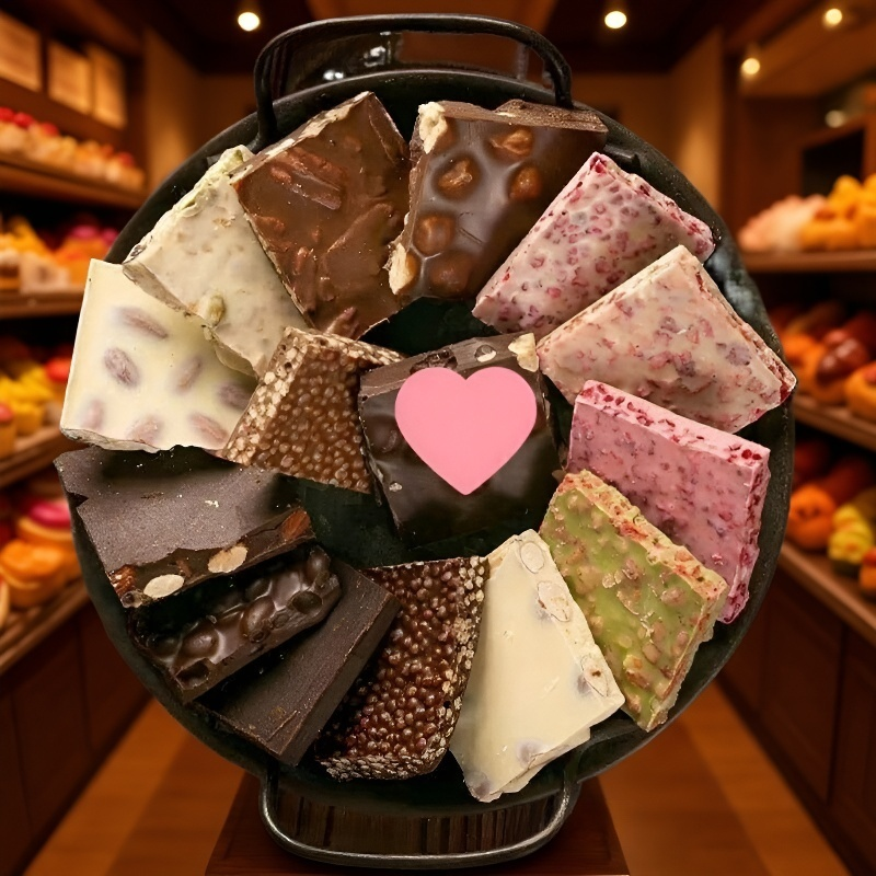 濃厚なチョコレートでコーティングされたナッツ