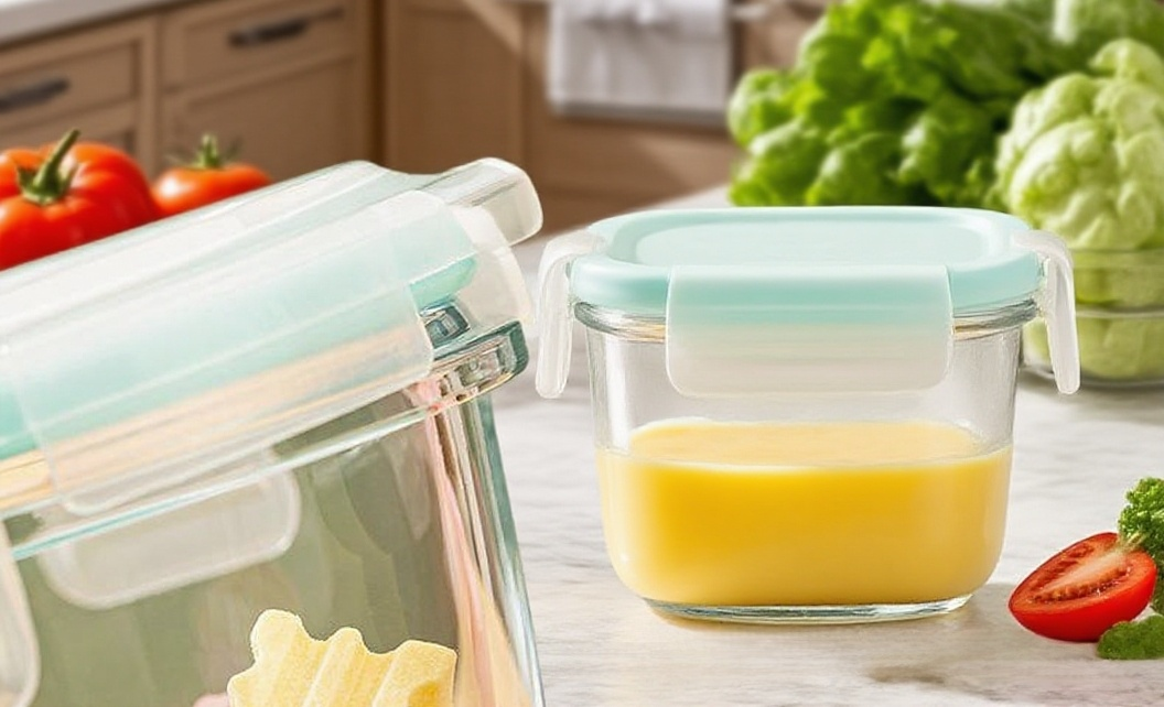 내열 유리로 만든 투명한 도시락 용기