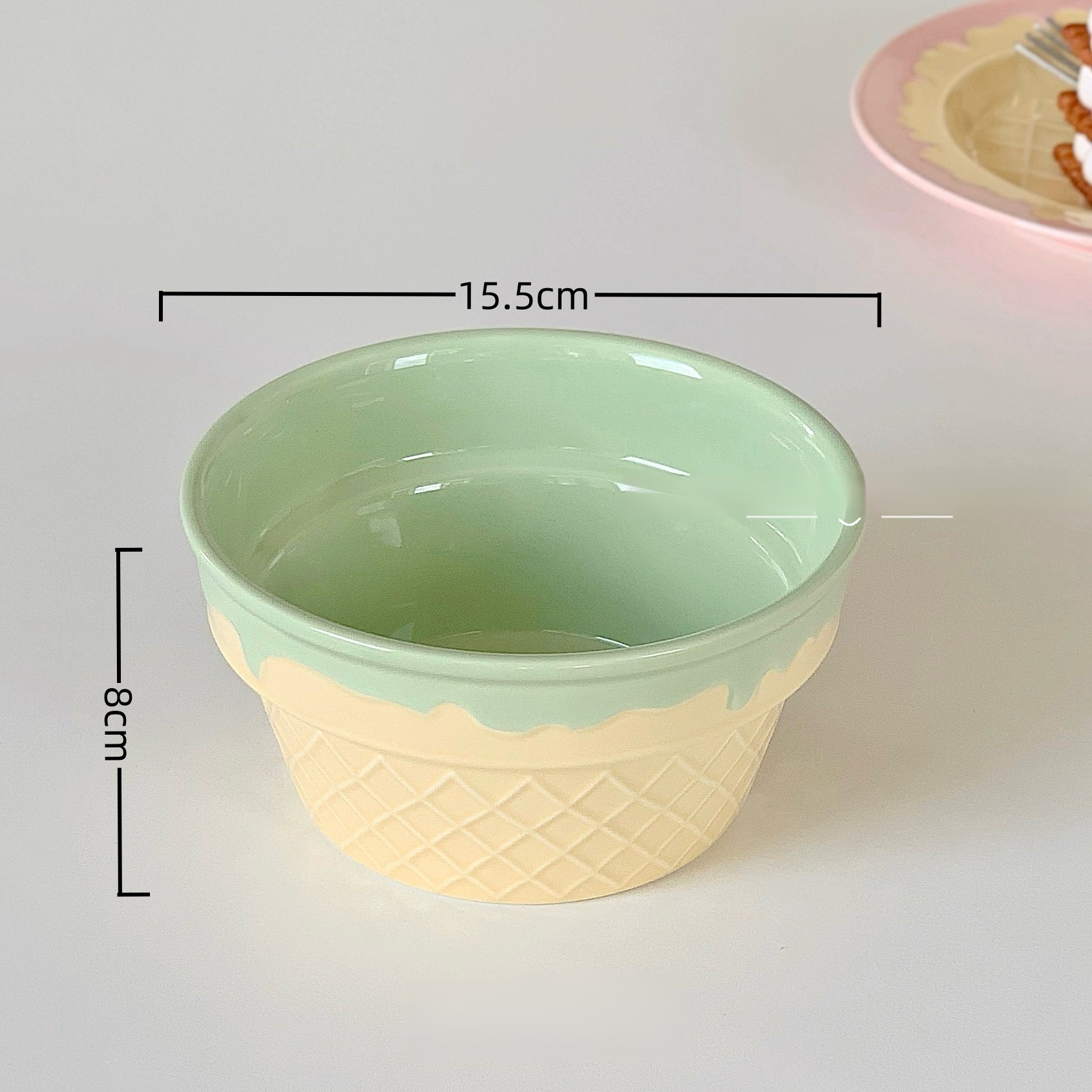 Ensemble de vaisselle en céramique motif crème glacée mignonne