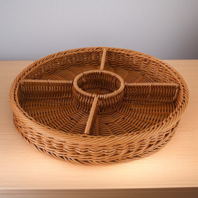 모조 라탄 짠 바구니