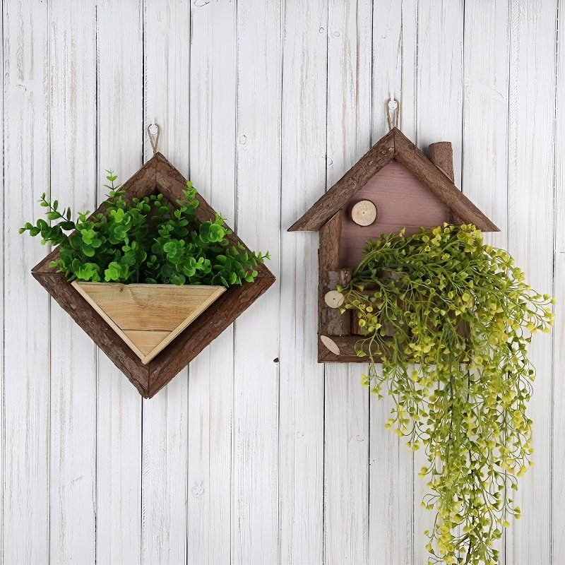 小さな中庭用装飾木製フェイクグリーンプランター