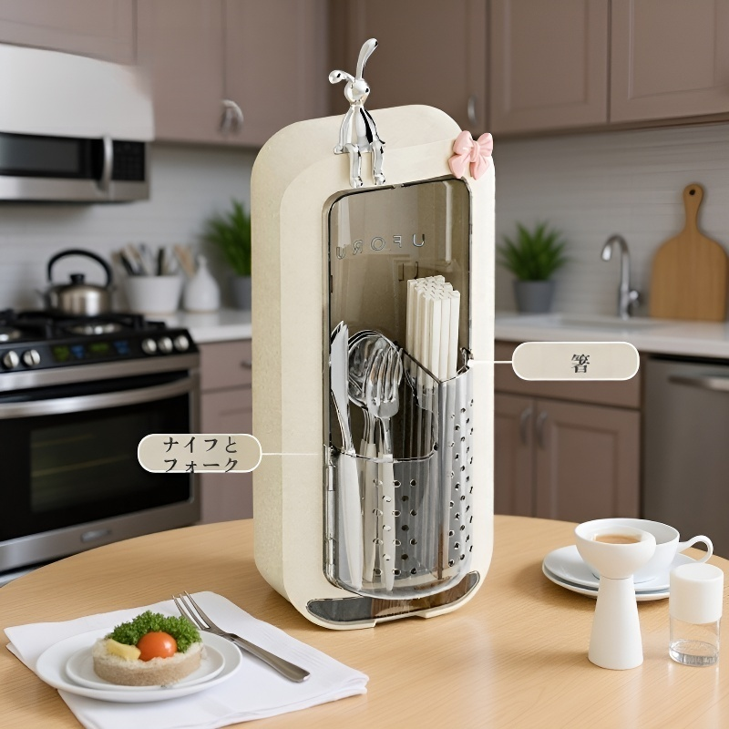 家用筷子筒免打孔壁挂式多功能可沥水筷子盒