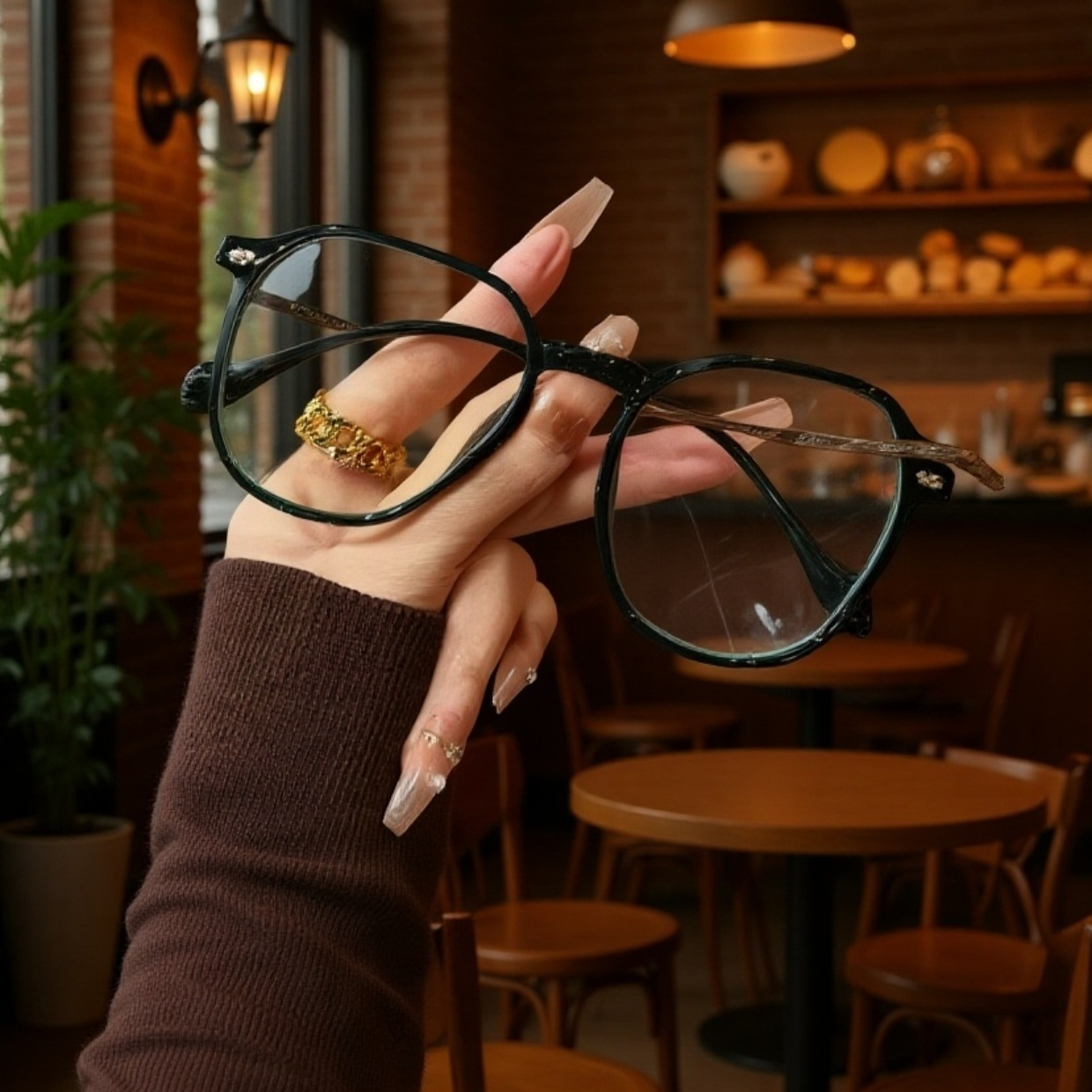 Stilvolle Brille mit extra großem Rahmen