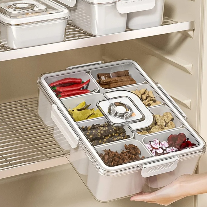 Gemüse-Aufbewahrungsbox mit Fächern für die Küche