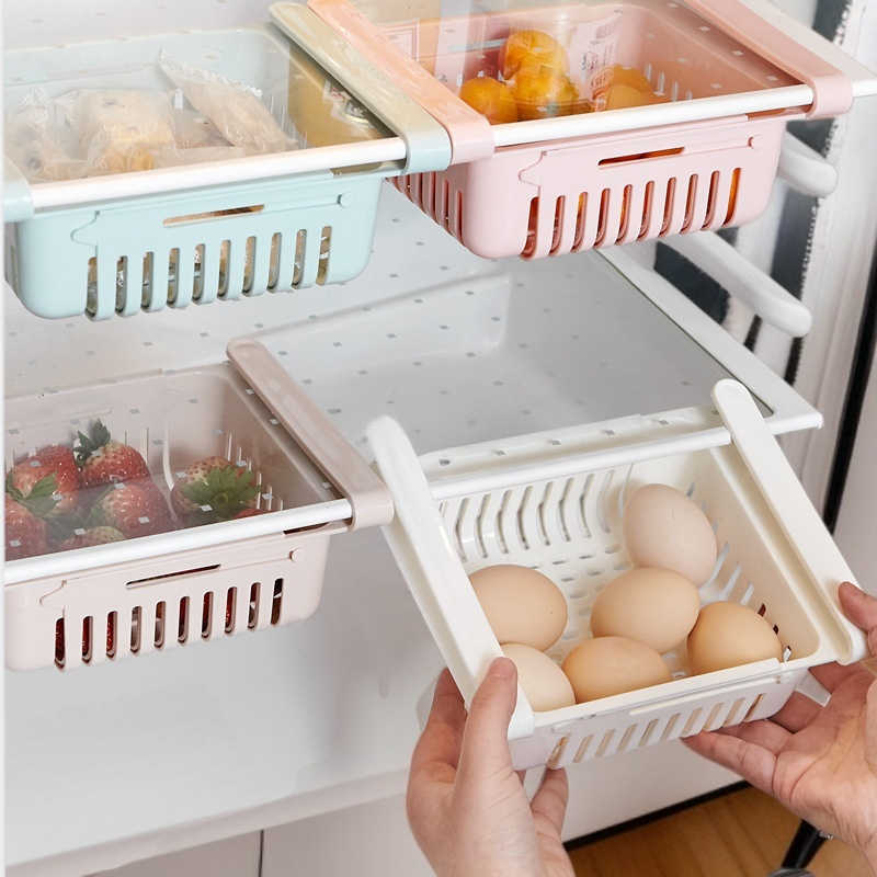 ตะกร้าเก็บของในครัวอเนกประสงค์แบบลิ้นชัก ระบายน้ำและเก็บของสด