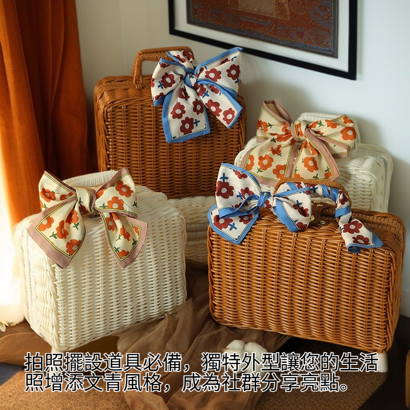 手工藤編收納手提禮盒新年節日紀念禮品籃
