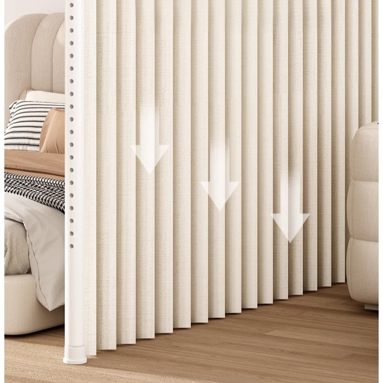 Cortina plegable sin taladro para dividir sala y crear dos habitaciones