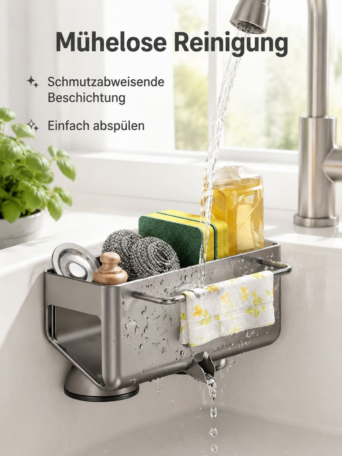 Moderner Spültuchhalter aus robustem Material für die Küche