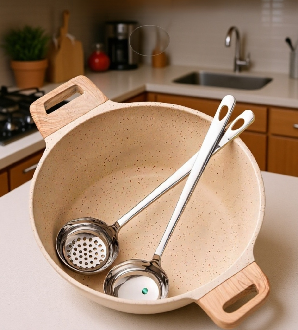 세련된 디자인의 스테인리스 수프 스푼