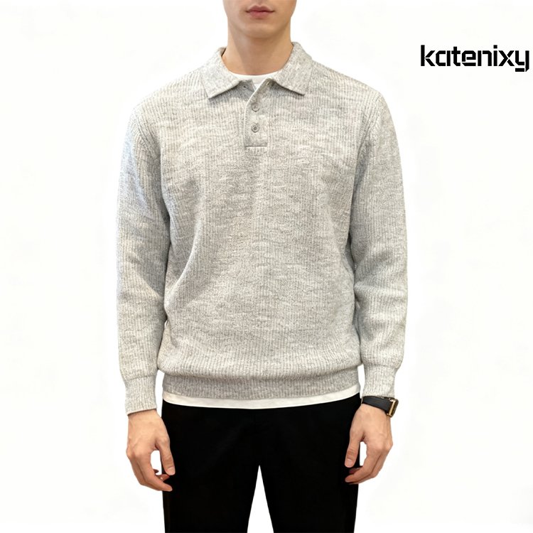 아우터로도 활용 가능한 남성용 심플 솔리드 컬러 니트 스웨터