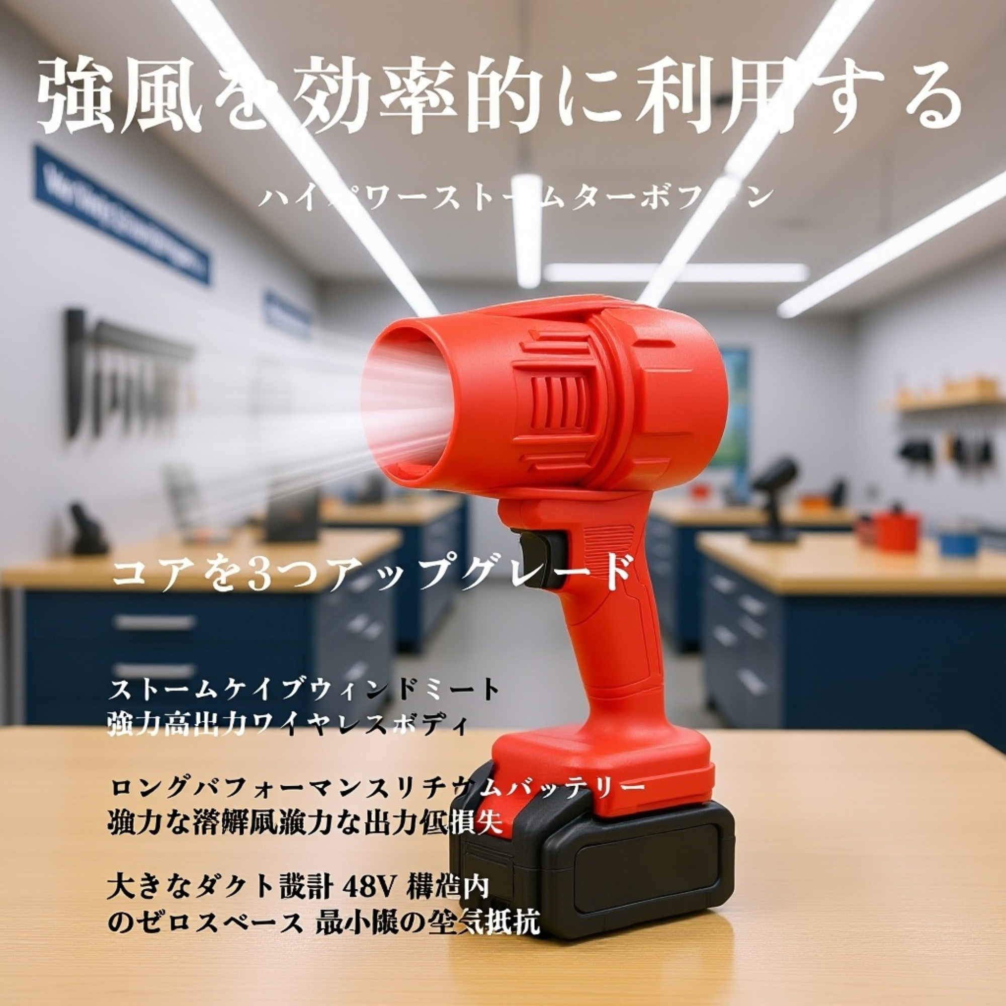 ストームマシン高風力リチウム電池葉吹き本体画像