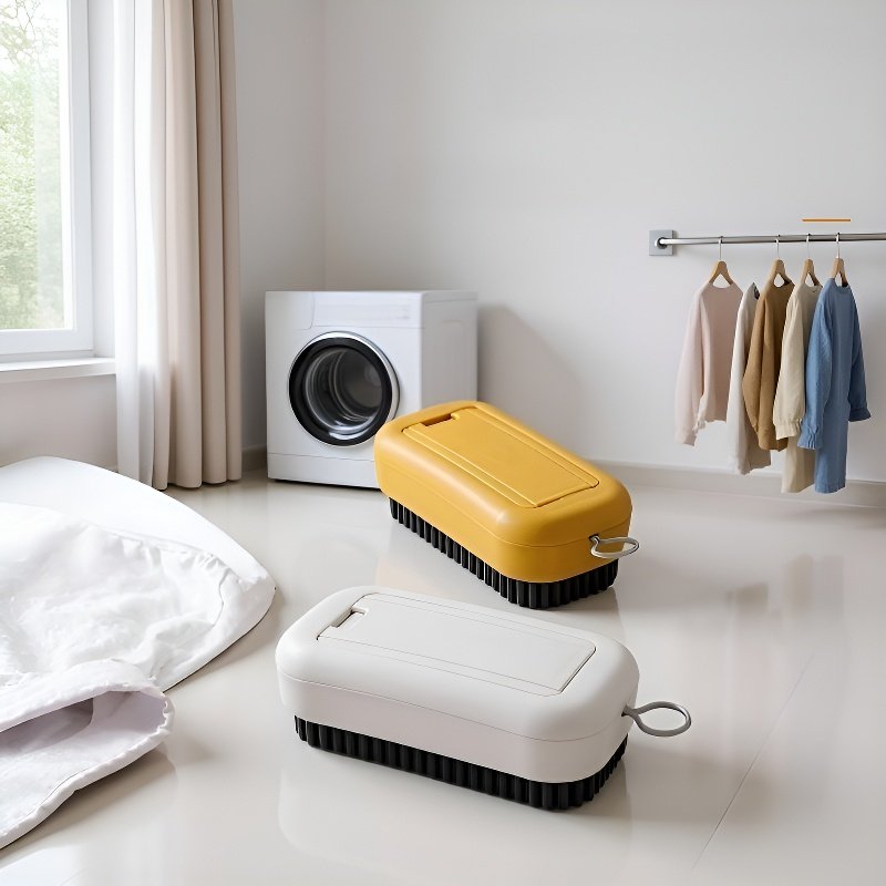 긴 손잡이와 부드러운 솔이 달린 접이식 구두 세척솔