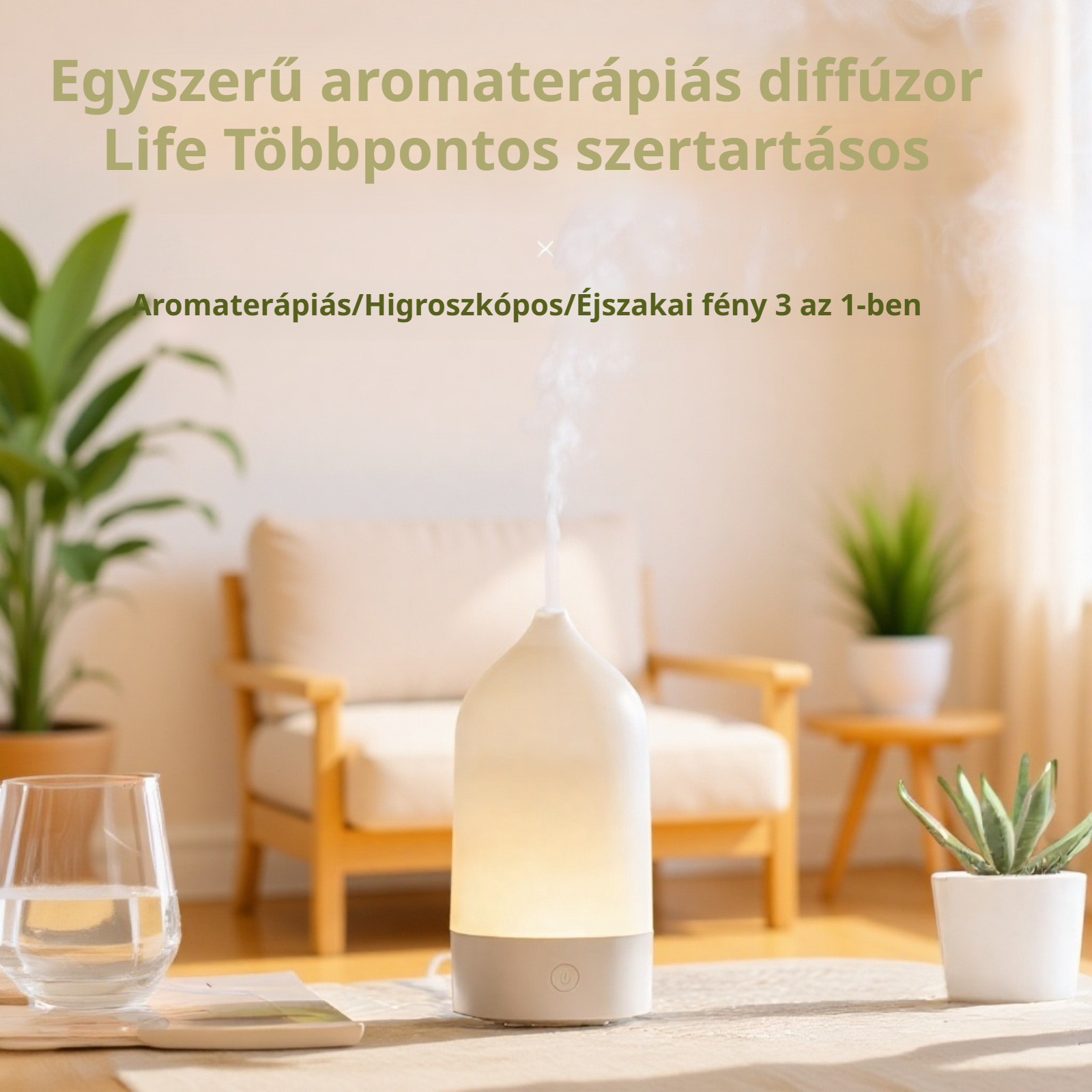 Aromaterápiás párásító lámpa hálószobai használatra