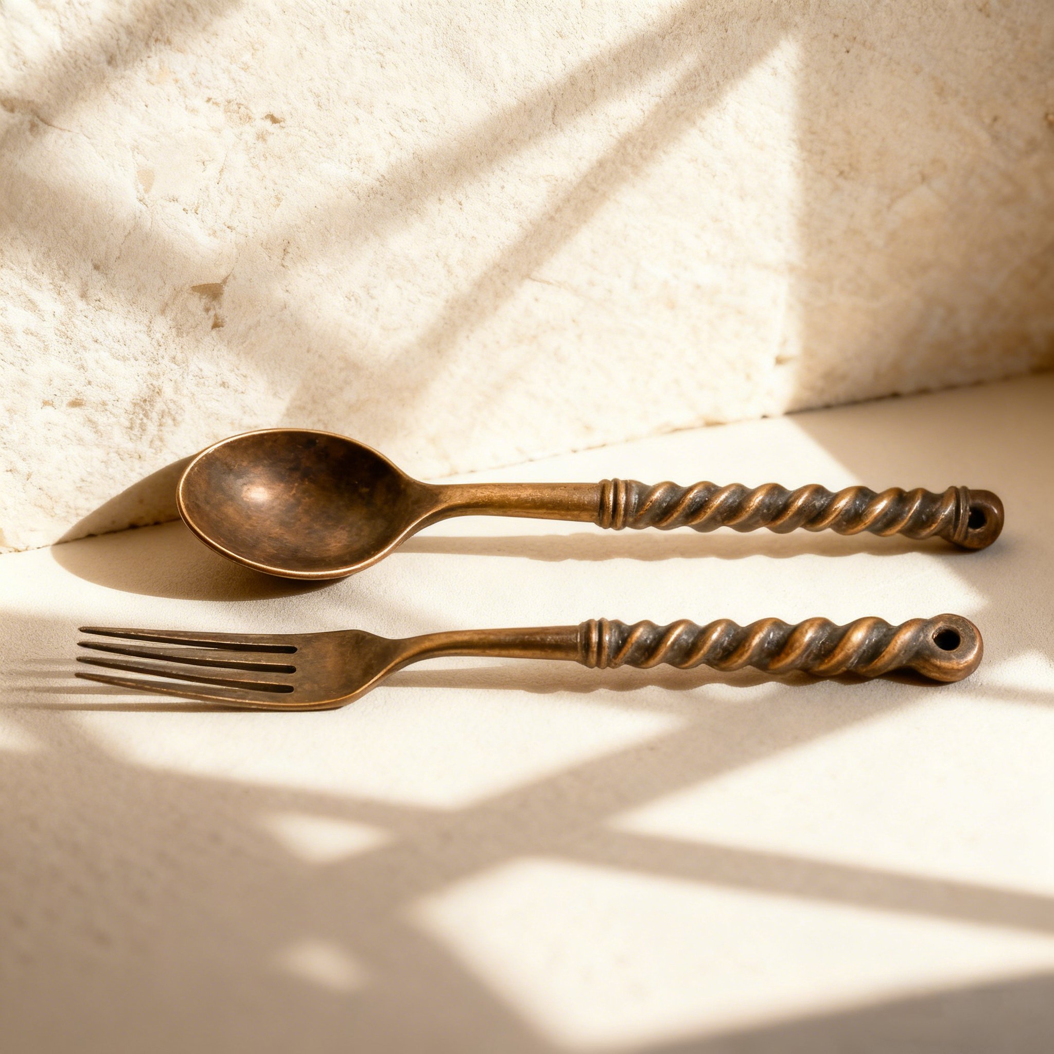  ชุดเครื่องใช้บนโต๊ะอาหารโลหะ (มีดและส้อม) 4 ชุด