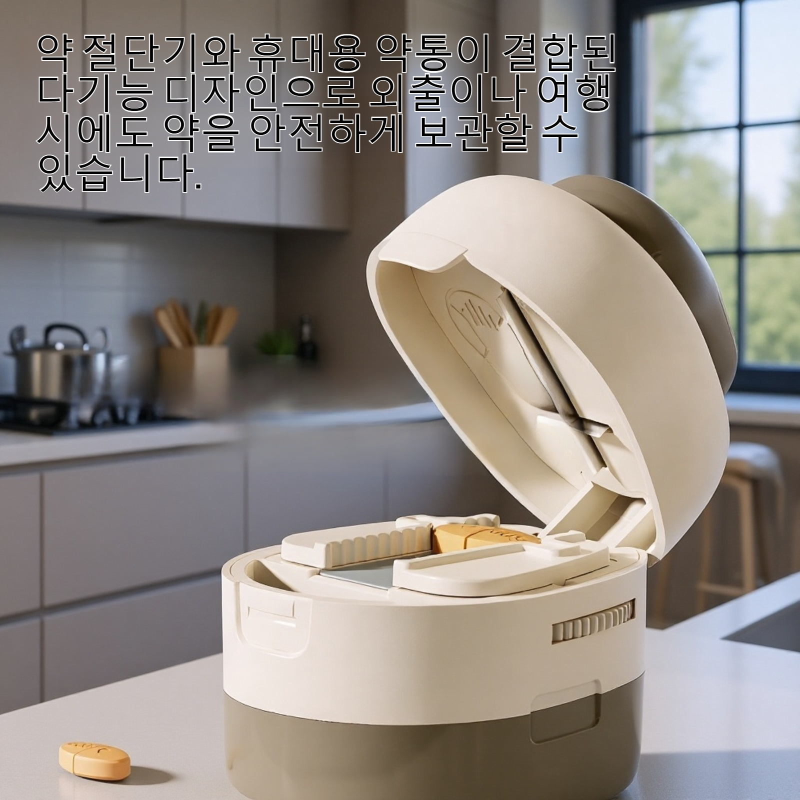 다기능 약 절단기 휴대용 약통