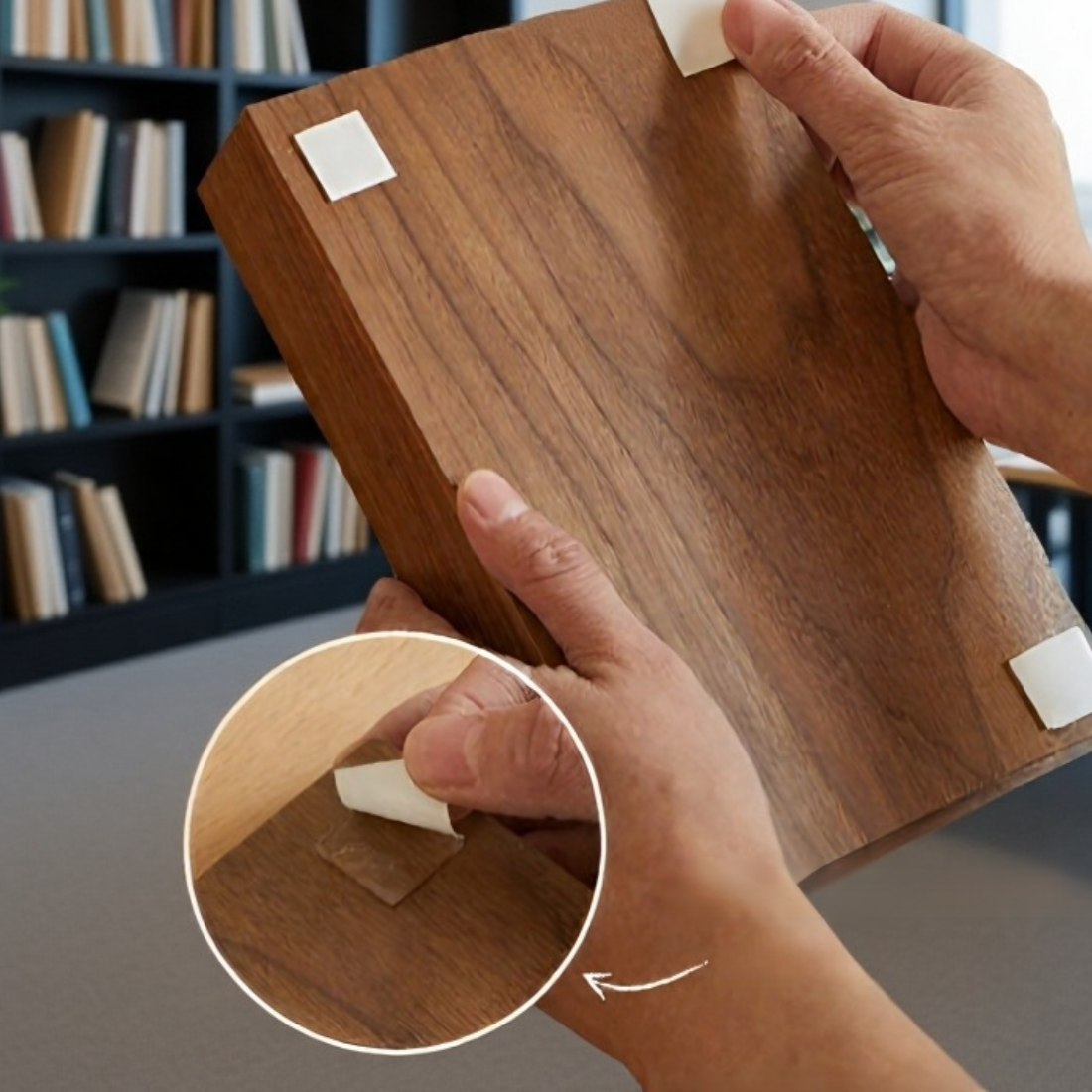 صندوق تخزين عملي تحت الطاولة من الخشب